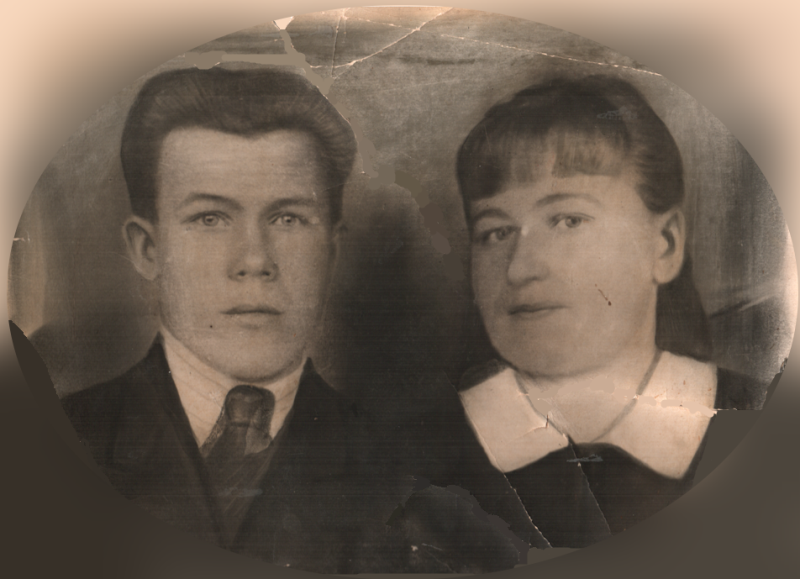 Кошелев Дмитрий Абрамович с женой Екатериной. Довоенное фото